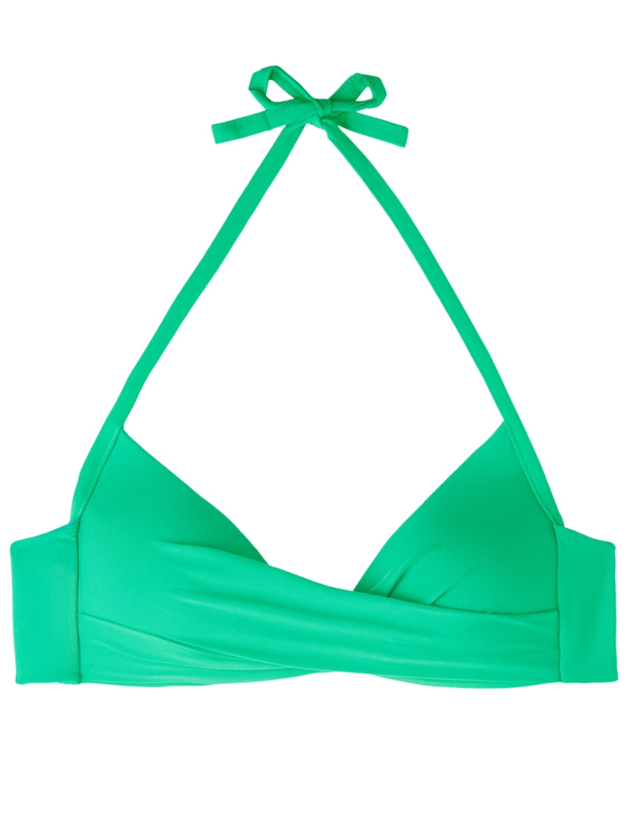 Parte De Cima De Biquíni Triângulo Almofadado Graduado Soft Cruzado Indonésia - Verde