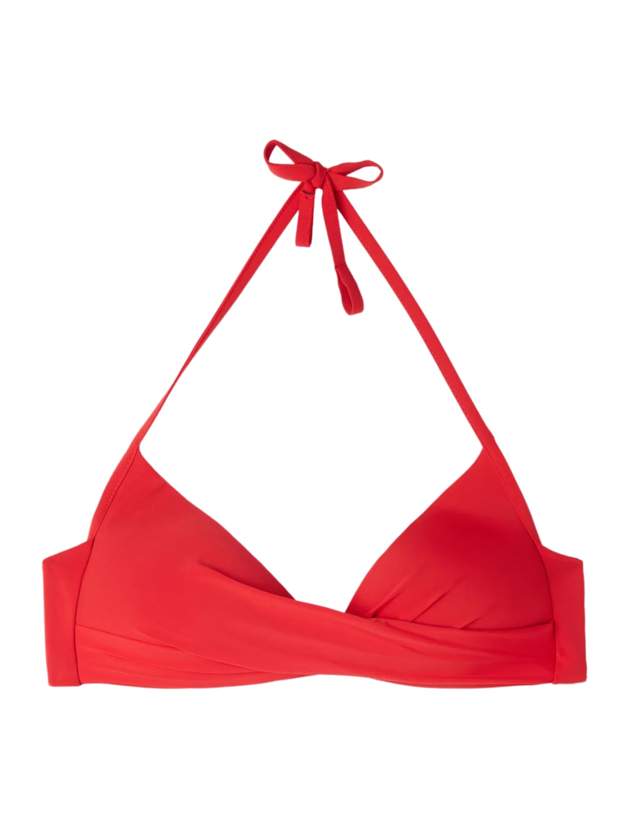 Parte De Cima De Biquíni Triângulo Almofadado Graduado Soft Cruzado Indonésia - Vermelho