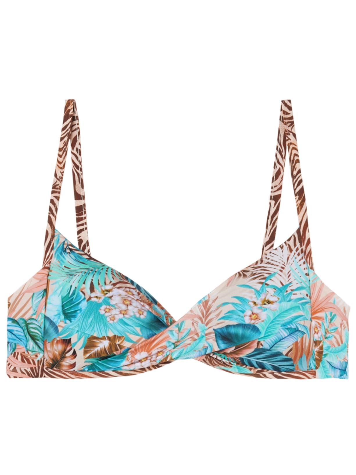 Parte De Cima De Biquíni Triângulo Almofadado Wild Foliage - Verde