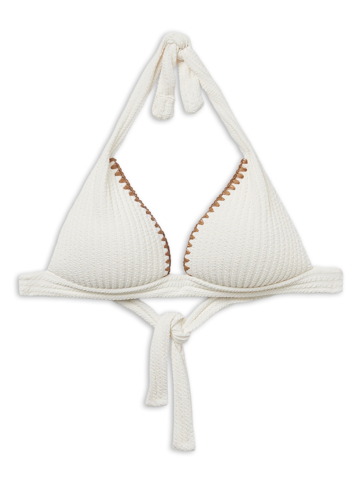 Parte De Cima De Biquíni Triângulo Bicolor - Off-White