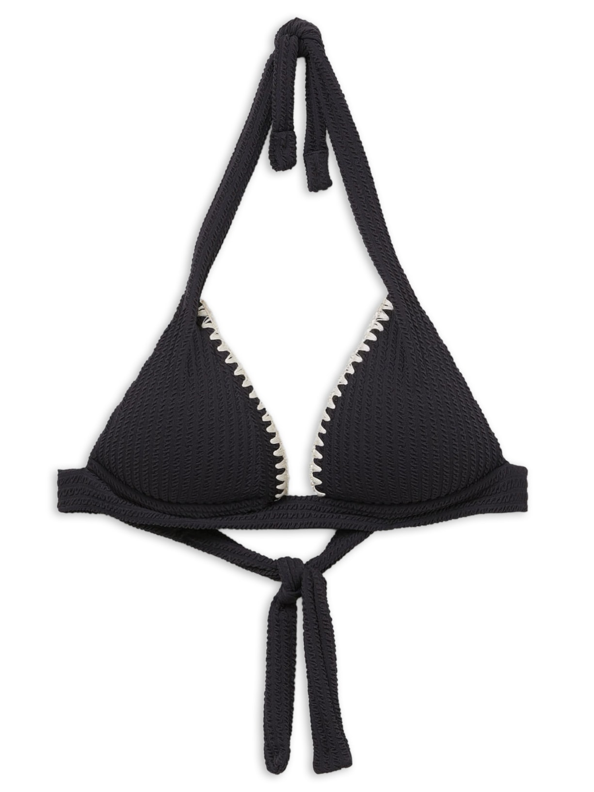 Parte De Cima De Biquíni Triângulo Bicolor Preto Calzedonia