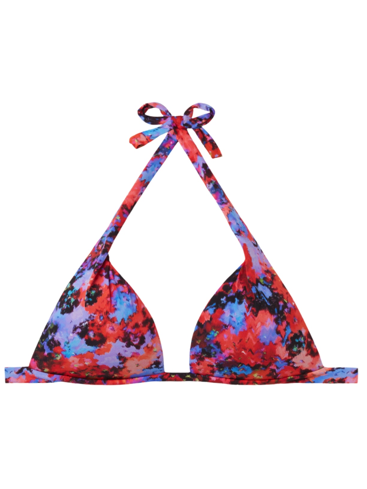 Parte De Cima De Biquíni Triângulo Blurred Flowers - Azul