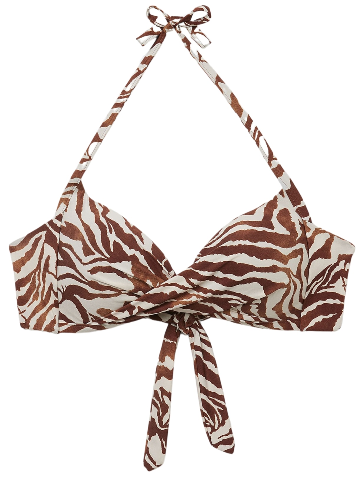 Parte De Cima De Biquíni Triângulo Brown Zebra - Marrom