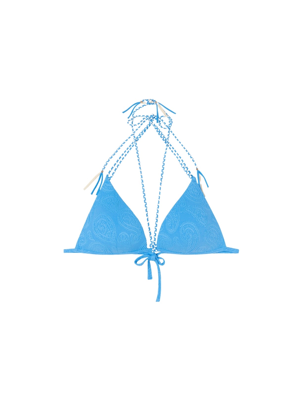 Parte De Cima De Biquíni Triângulo Cashmere Twist - Azul