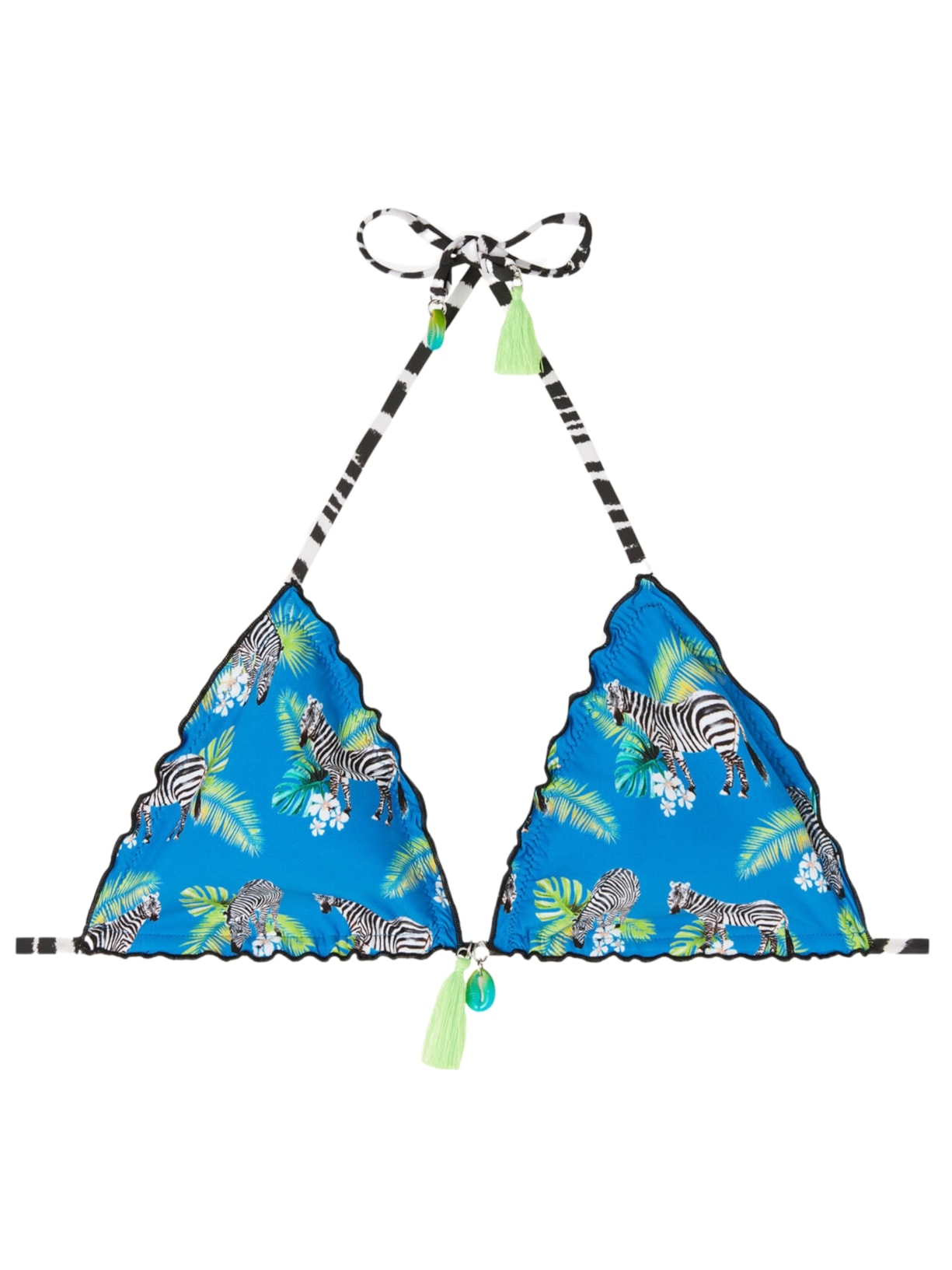 Parte De Cima De Biquíni Triângulo Cortininha Cancun - Azul