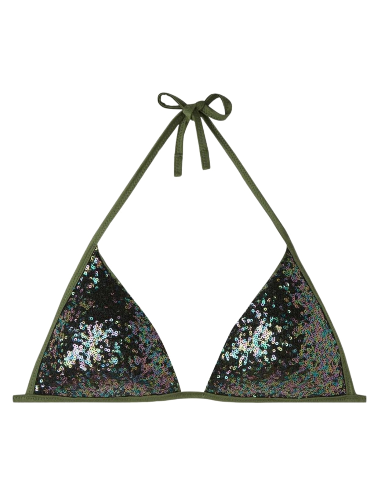 Parte De Cima De Biquíni Triângulo Fixo Glowing Surface - Verde