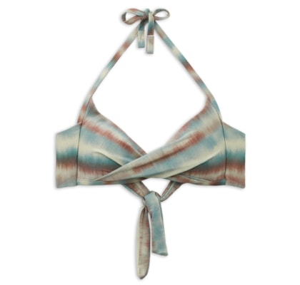 Parte De Cima De Biquíni Triângulo Glittery Tie-Dye - Azul