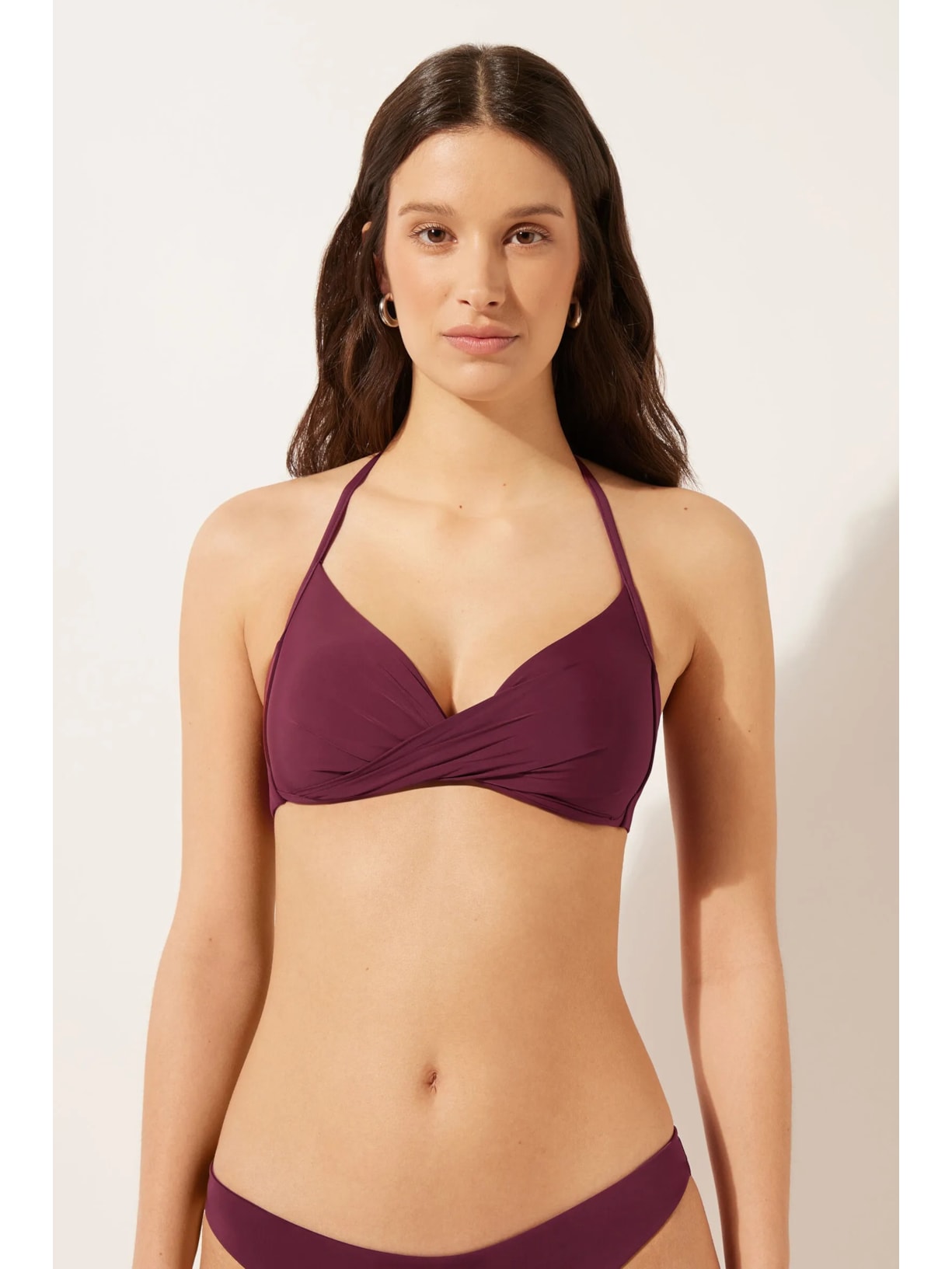 Parte De Cima De Biquíni Triângulo Indonésia Bordô Calzedonia