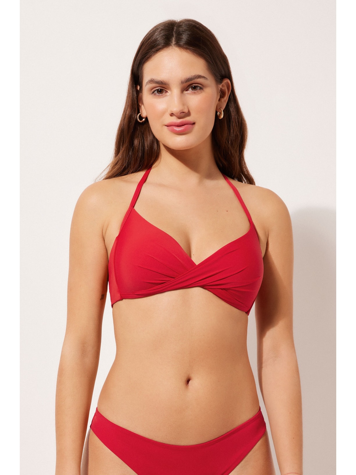 Parte De Cima De Biquíni Triângulo Indonésia Vermelho Calzedonia