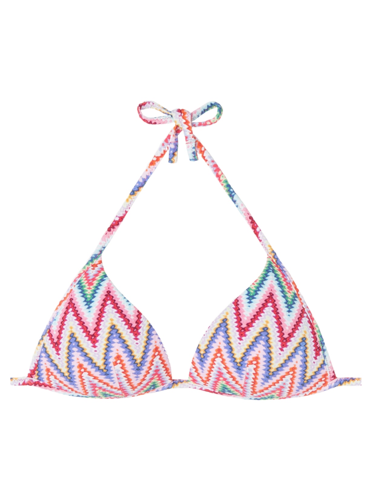 Parte De Cima De Biquíni Triângulo Multicolor Chevron - Rosa