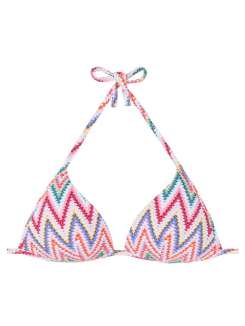 Parte De Cima De Biquíni Triângulo Multicolor Chevron - Rosa