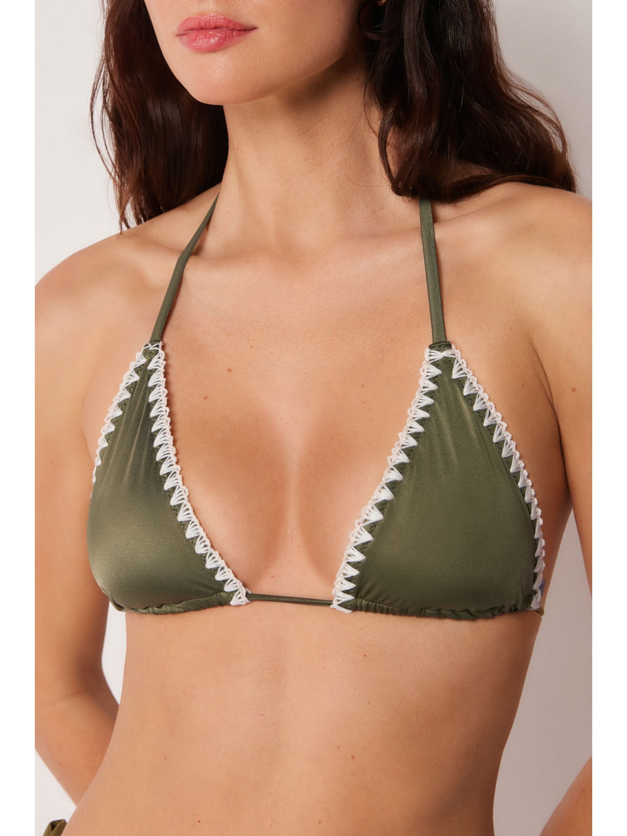 Parte De Cima De Biquíni Triângulo Refined Shine Verde Calzedonia