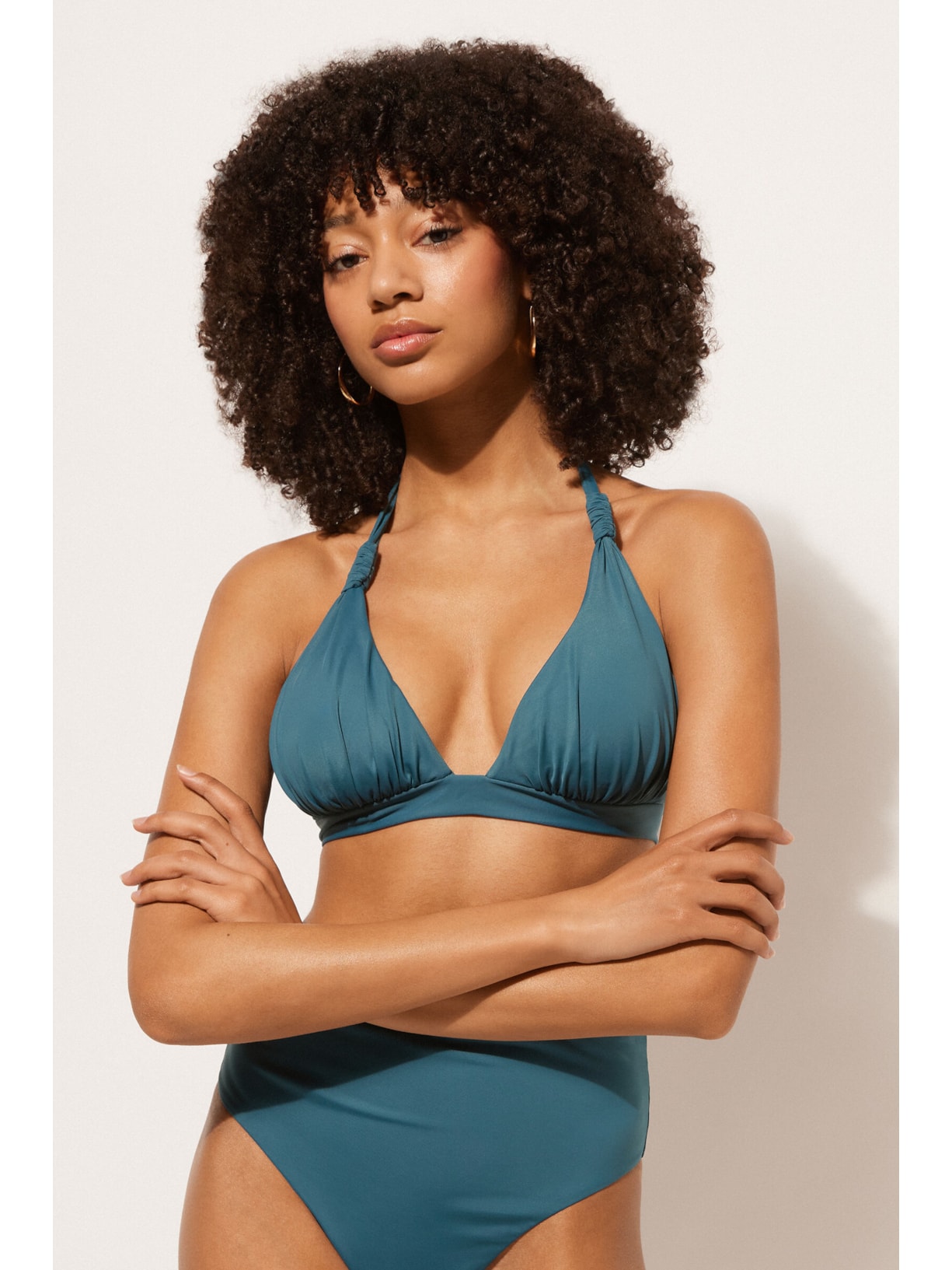 Parte De Cima De Biquíni Triângulo Scultura Azul Calzedonia