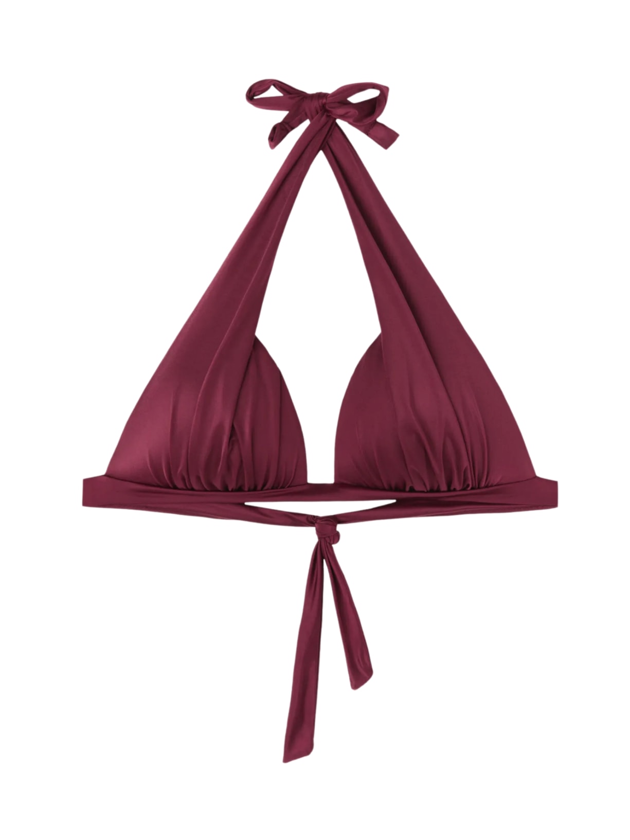 Parte De Cima De Biquíni Triângulo Shiny Satin - Bordô
