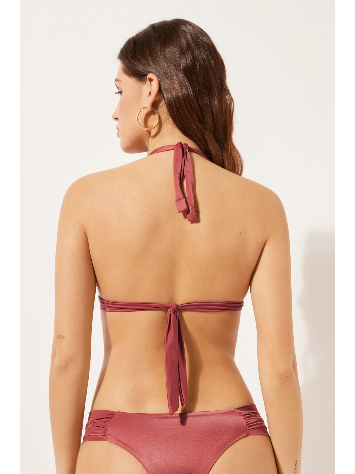 Parte De Cima De Biquíni Triângulo Shiny Satin Laranja Calzedonia