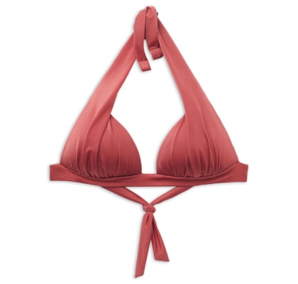 Parte De Cima De Biquíni Triângulo Shiny Satin - Laranja