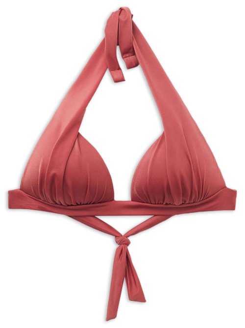 Parte De Cima De Biquíni Triângulo Shiny Satin - Laranja
