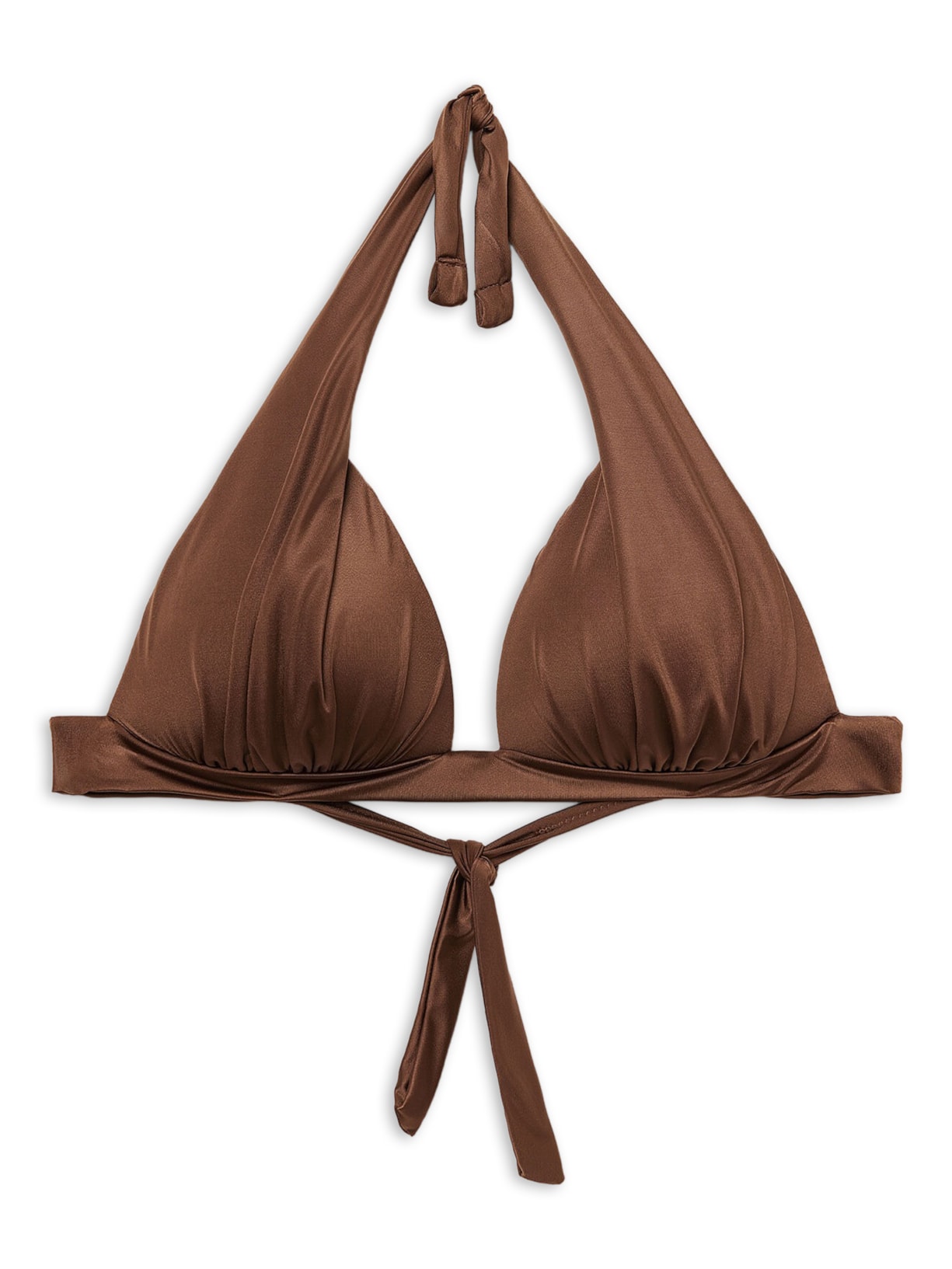 Parte De Cima De Biquíni Triângulo Shiny Satin Marrom Calzedonia