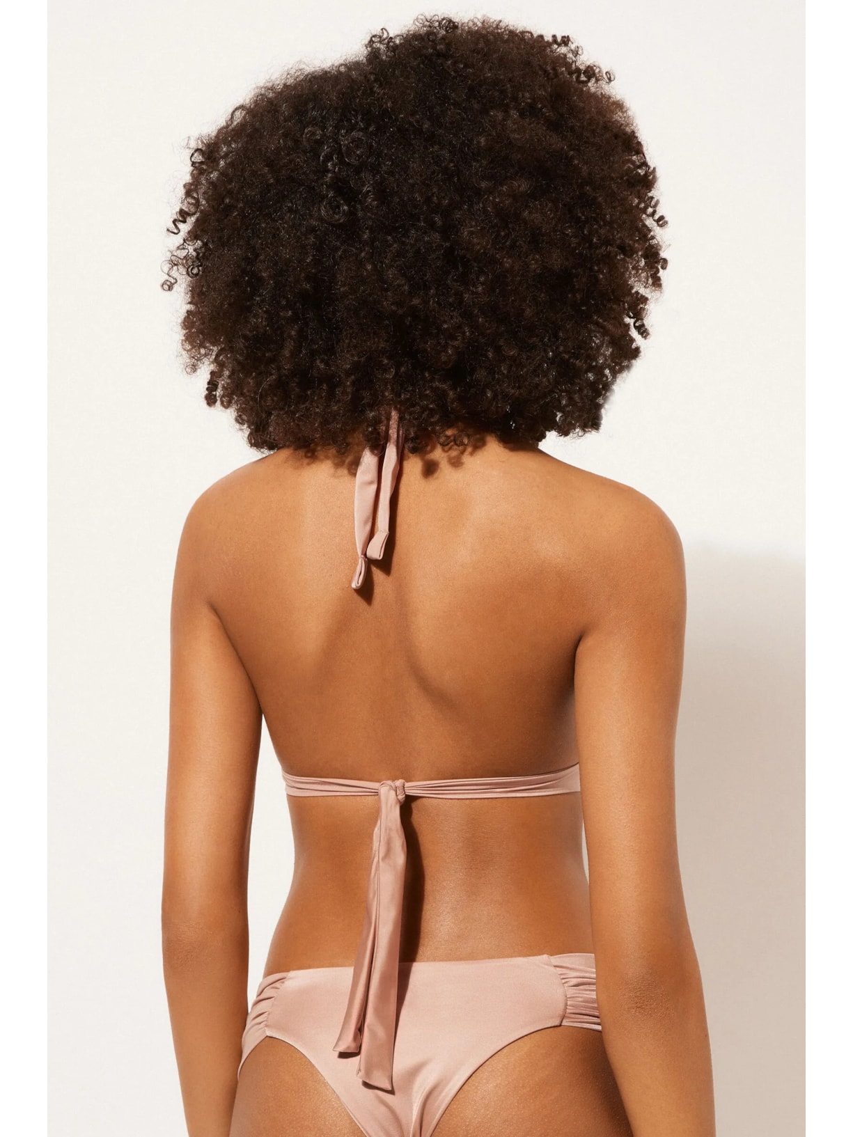 Parte De Cima De Biquíni Triângulo Shiny Satin Rosa Calzedonia