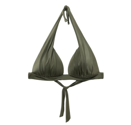 Parte De Cima De Biquíni Triângulo Shiny Satin - Verde