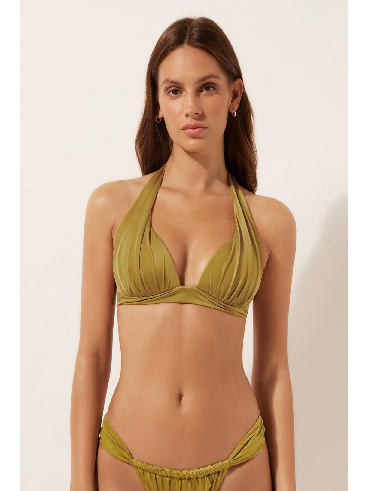 Parte De Cima De Biquíni Triângulo Shiny Satin Verde Calzedonia