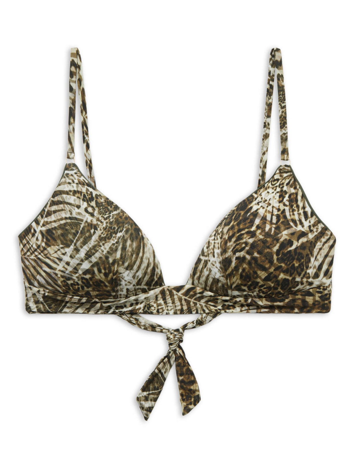 Parte De Cima De Biquíni Triângulo Tropical Animalier Verde Calzedonia