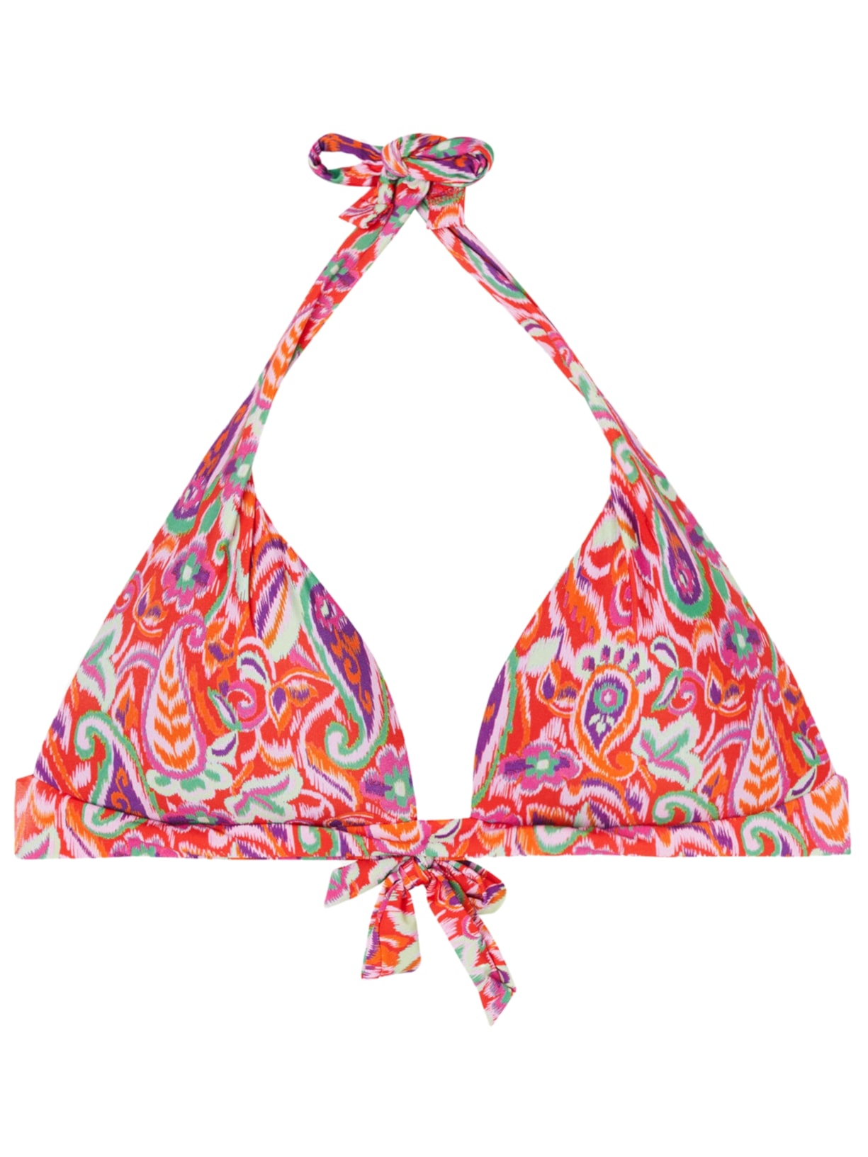 Parte De Cima De Biquíni Triângulo Vibrant Paisley - Vermelho