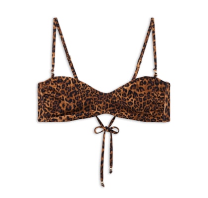 Parte De Cima De Biquíni Wild Animalier - Marrom