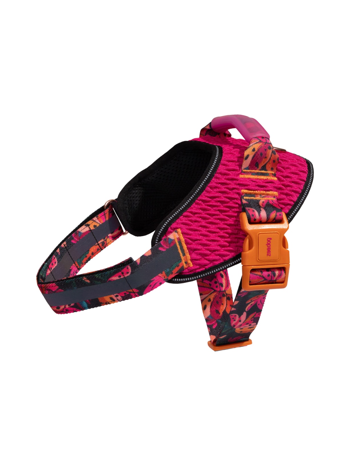 Peitoral Flyharness Onça Rosa Farm Etc + Zeedog