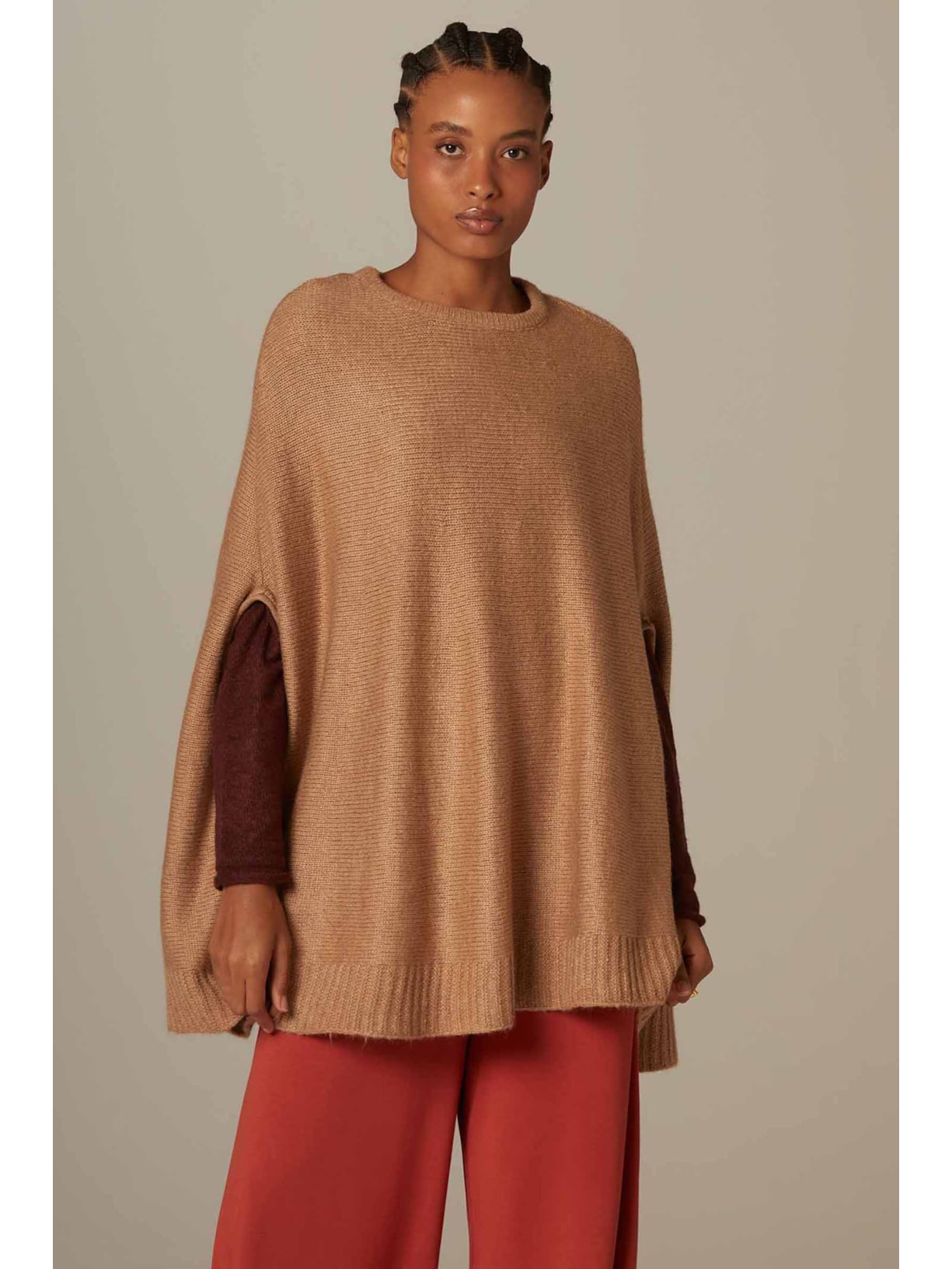 Pelerine Gola Avelã Tricot Gisele Yogini