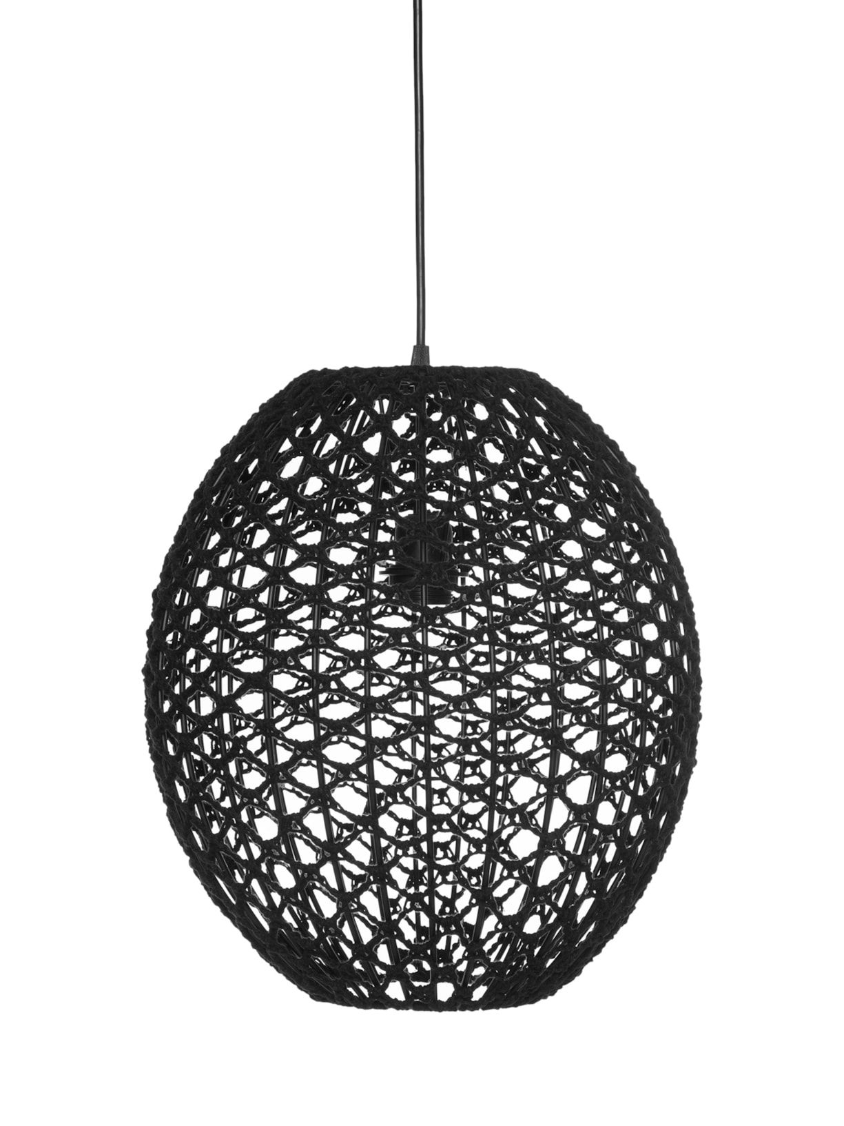 Pendente Ovo Crochê P Preto