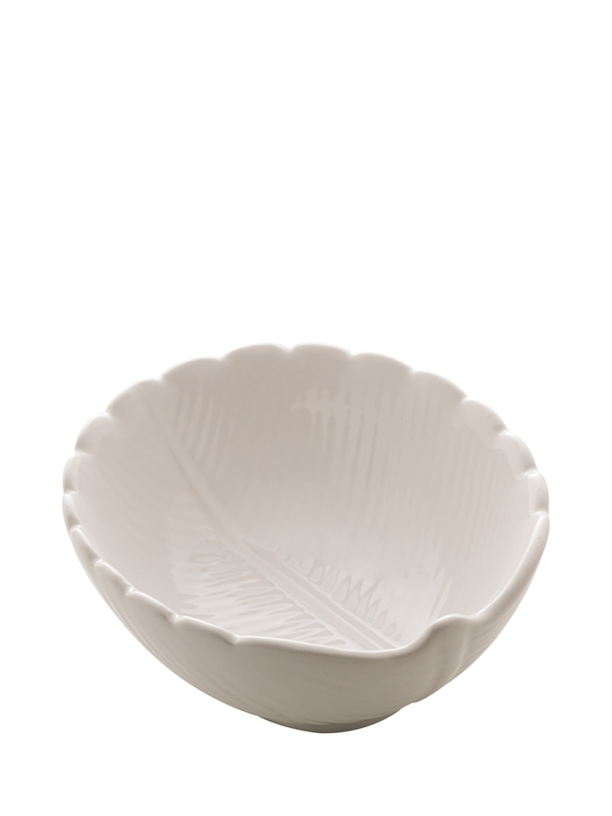 Petisqueira Alta Banana Leaf Em Cerâmica - Branco