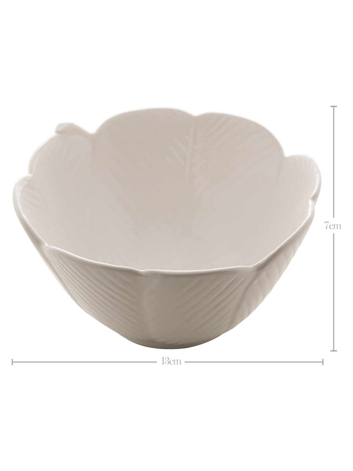 Petisqueira Alta Banana Leaf Pequena Em Cerâmica Branco '2Home