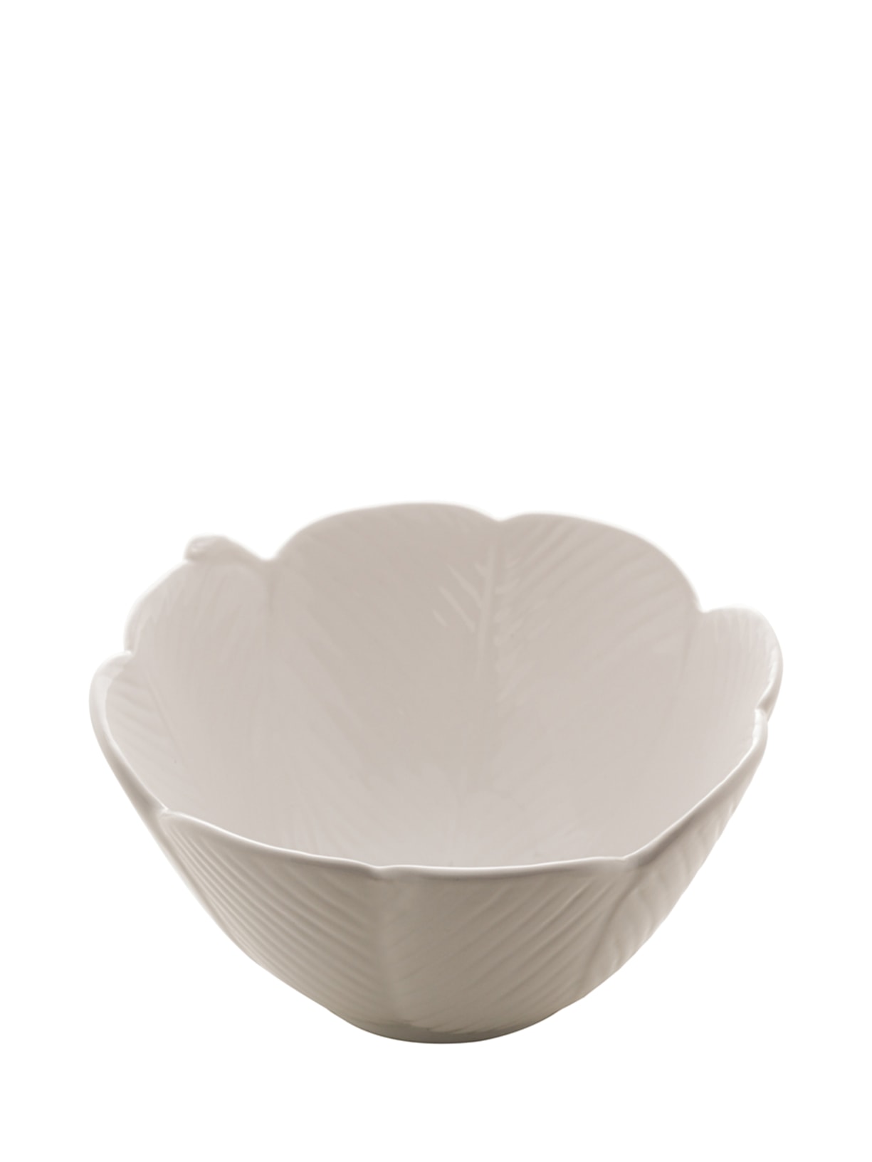 Petisqueira Alta Banana Leaf Pequena Em Cerâmica - Branco