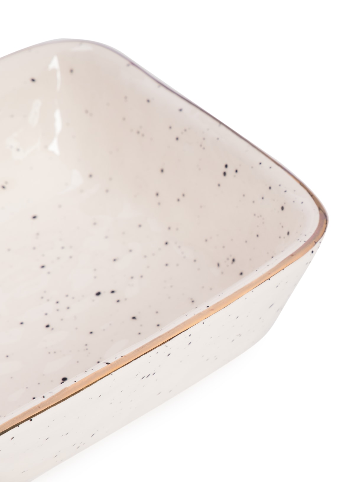 Petisqueira Com Textura e Detalhes Dour Em Cerâmica Branco '2Home