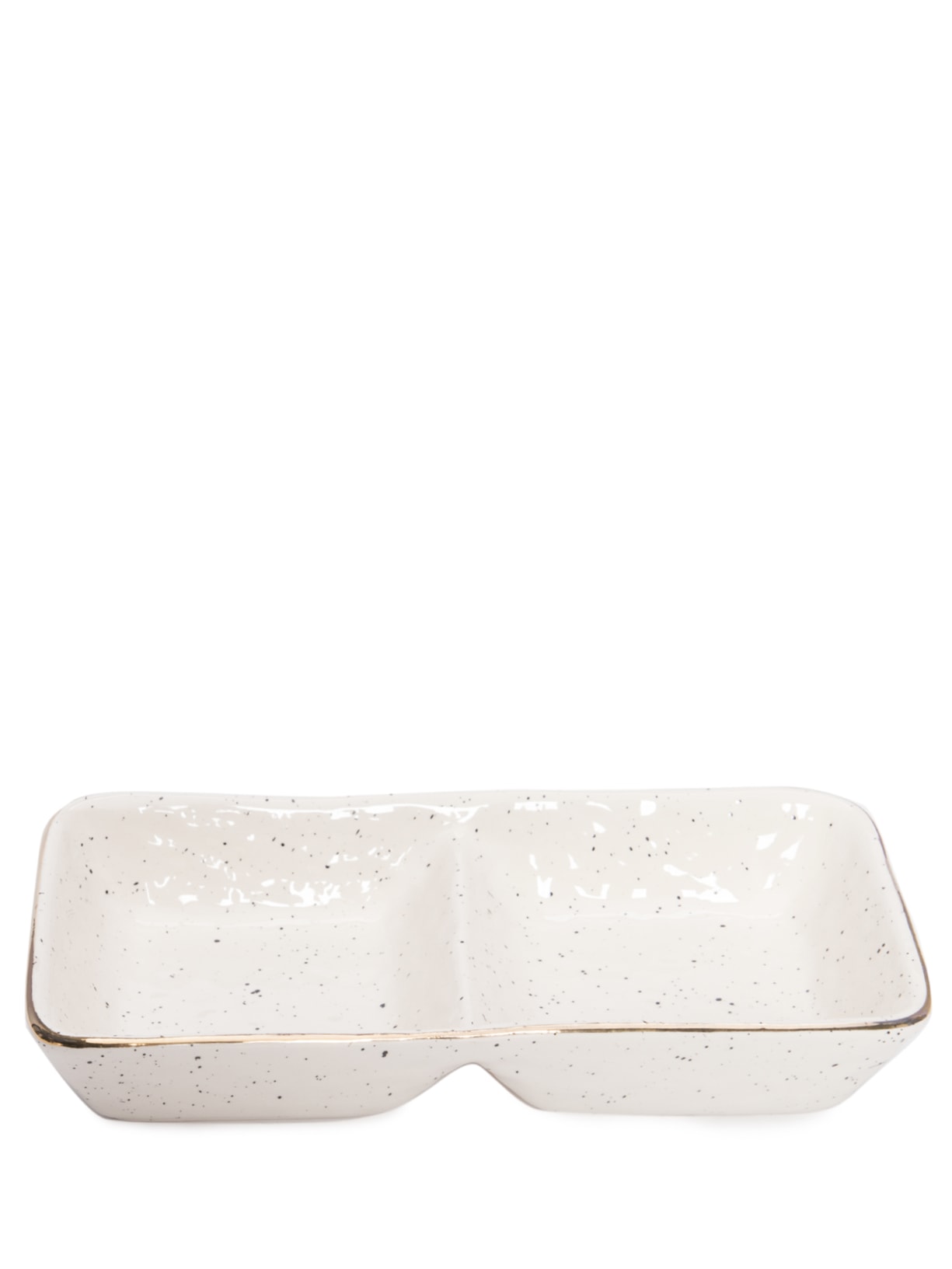 Petisqueira Com Textura e Detalhes Dour Em Cerâmica Branco '2Home