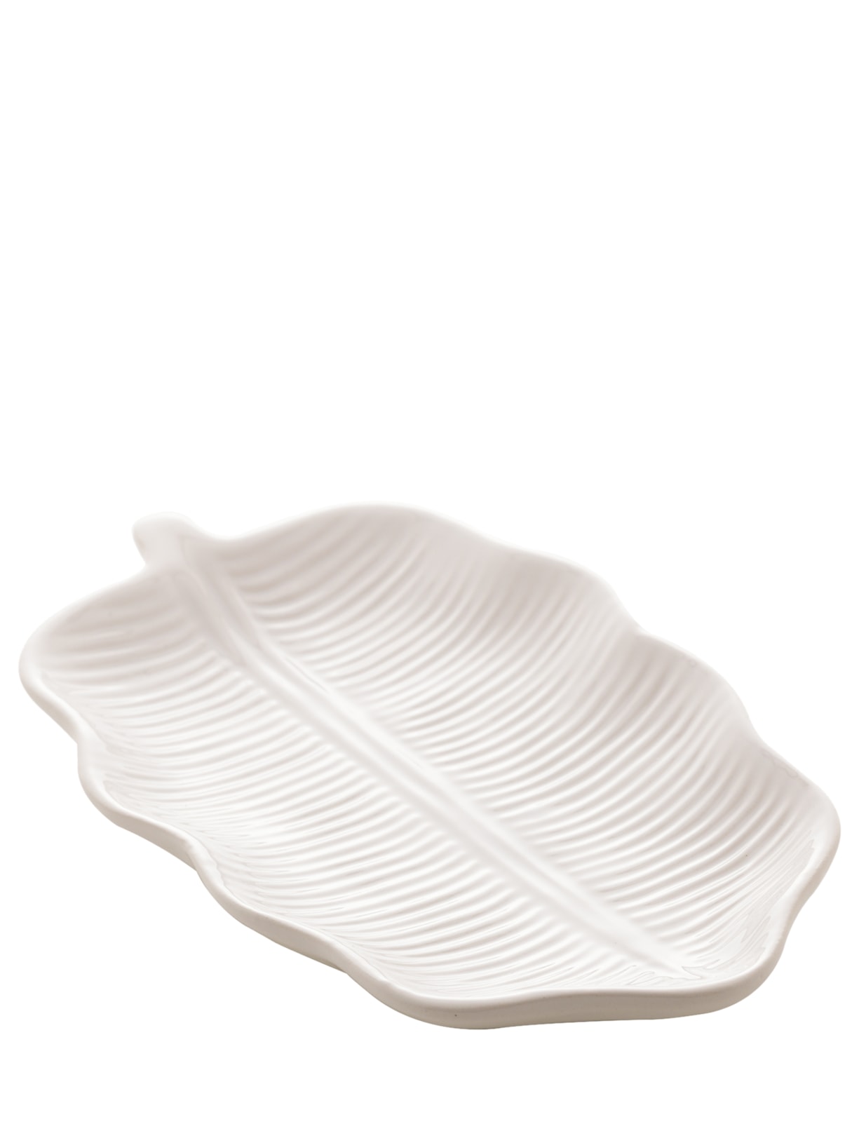 Petisqueira De Cerâmica Banana Leaf Branco '2Home