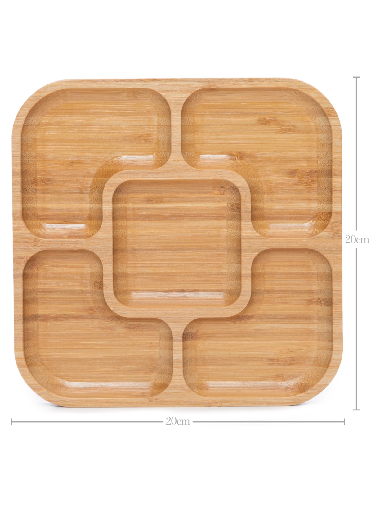 Petisqueira Quadrada 1 Peça Em Bambu Marrom '2Home