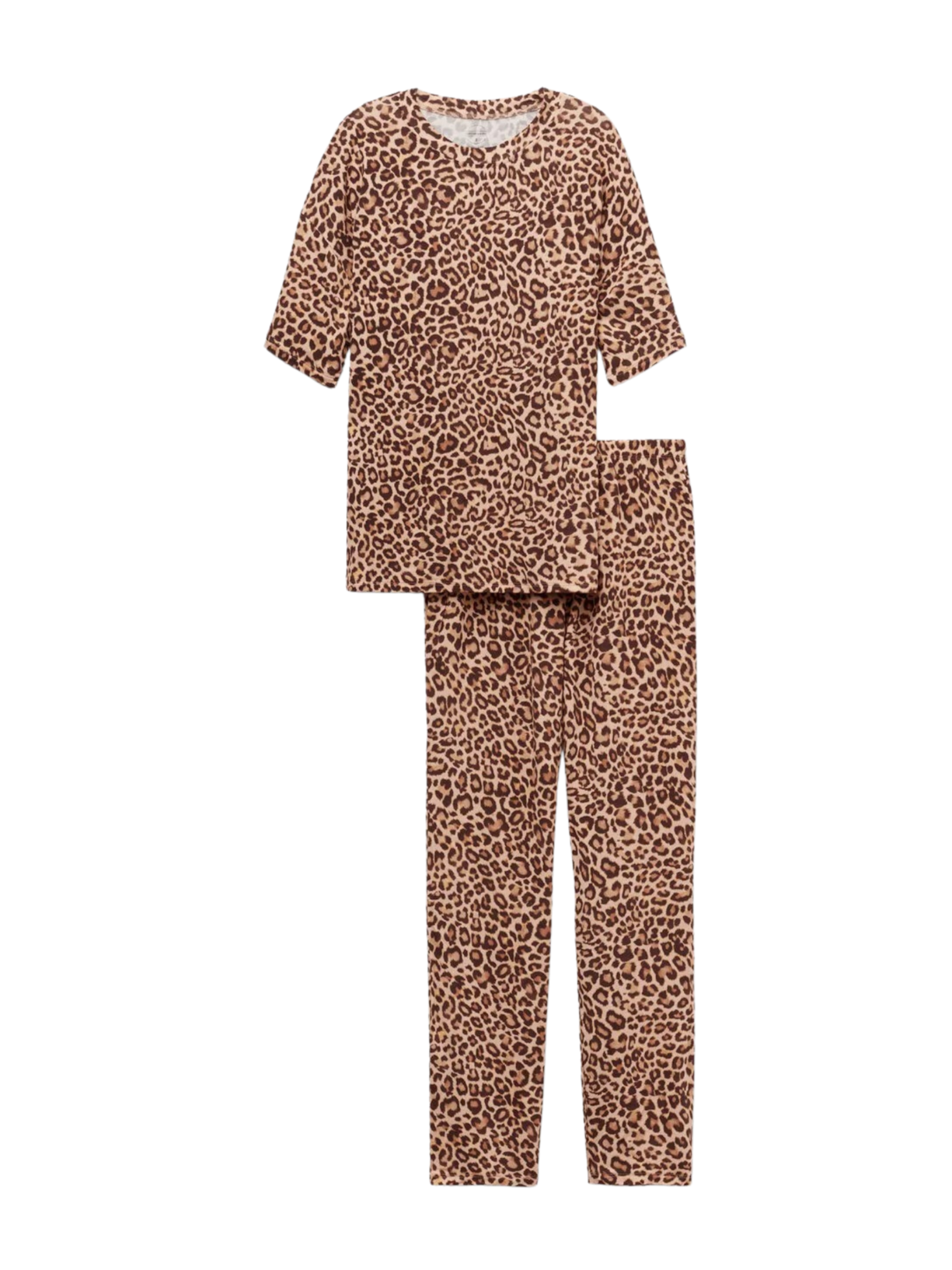 Pijama Comprido De Manga Curta Em Fresh Bamboo Pretty Savage - Marrom