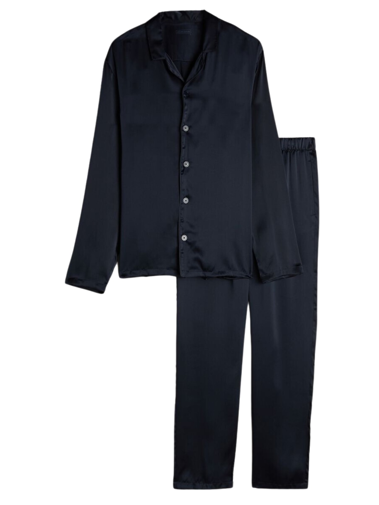 Pijama Comprido De Seda - Azul