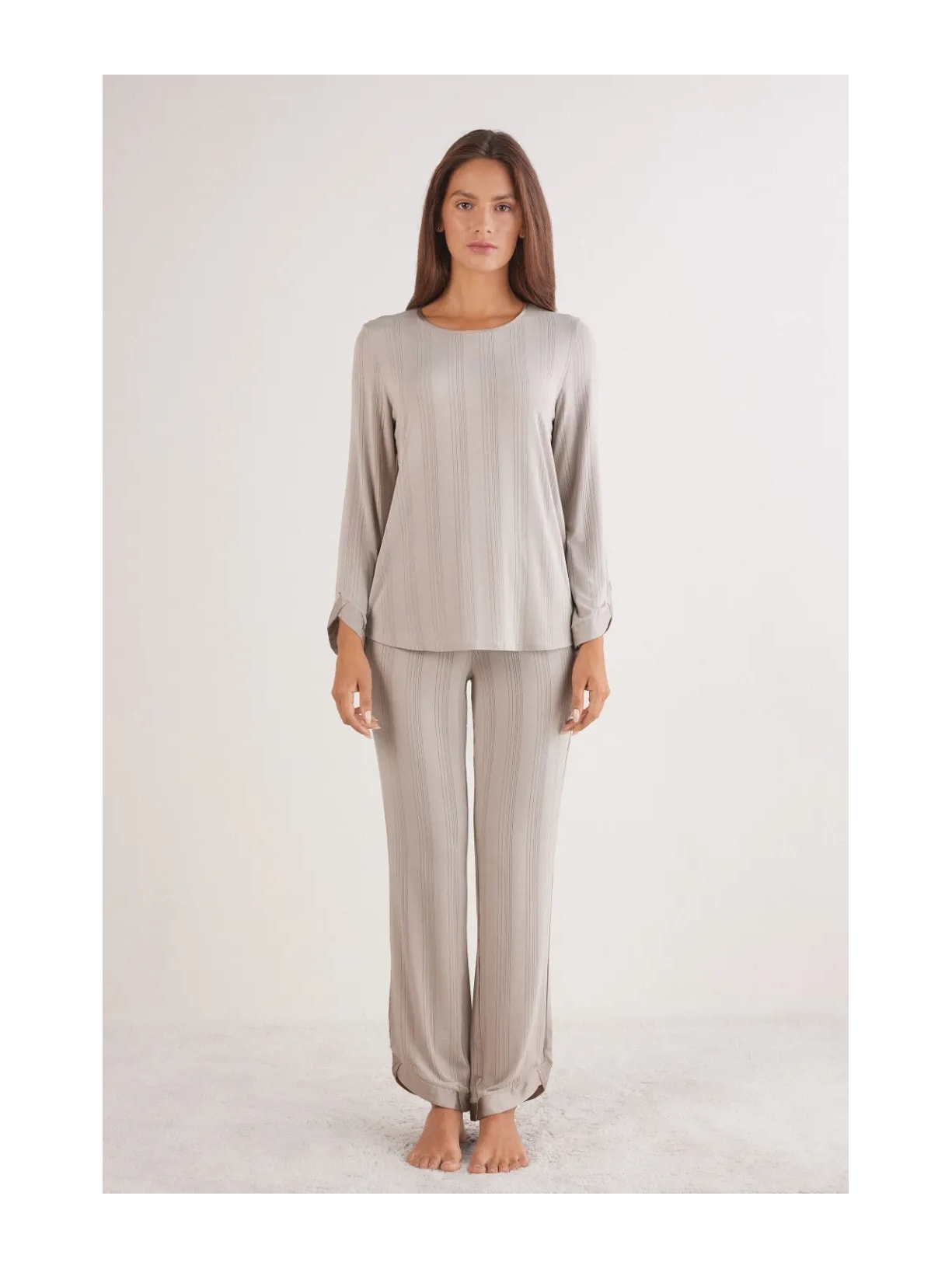 Pijama Comprido Delicate Alchemy Em Modal Beige Intimissimi