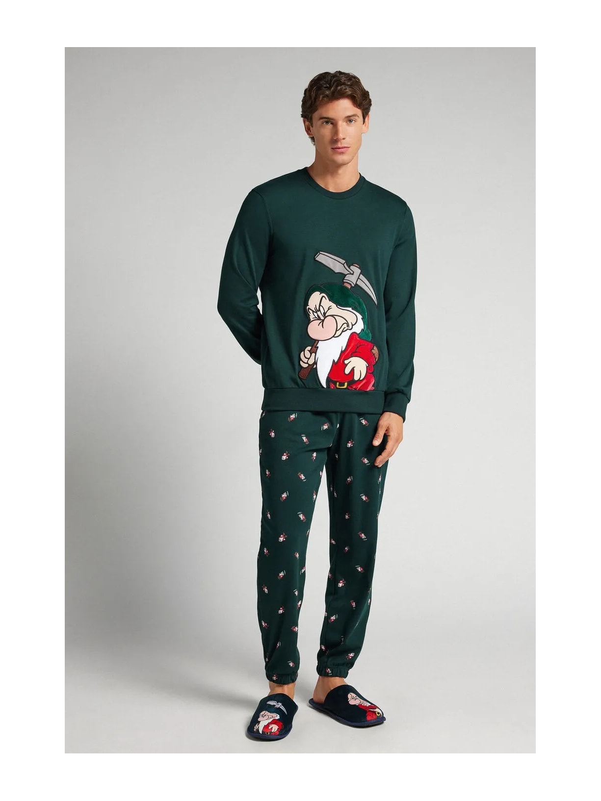 Pijama Comprido Disney Zangado Em Algodão Azul Intimissimi