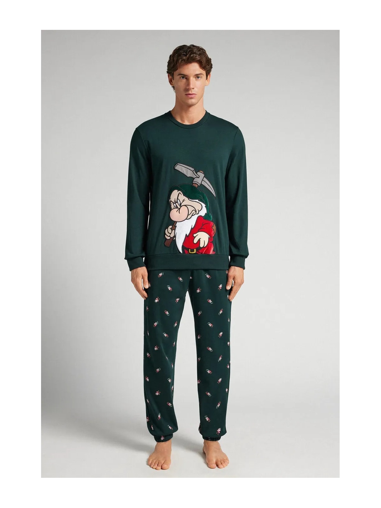 Pijama Comprido Disney Zangado Em Algodão Azul Intimissimi