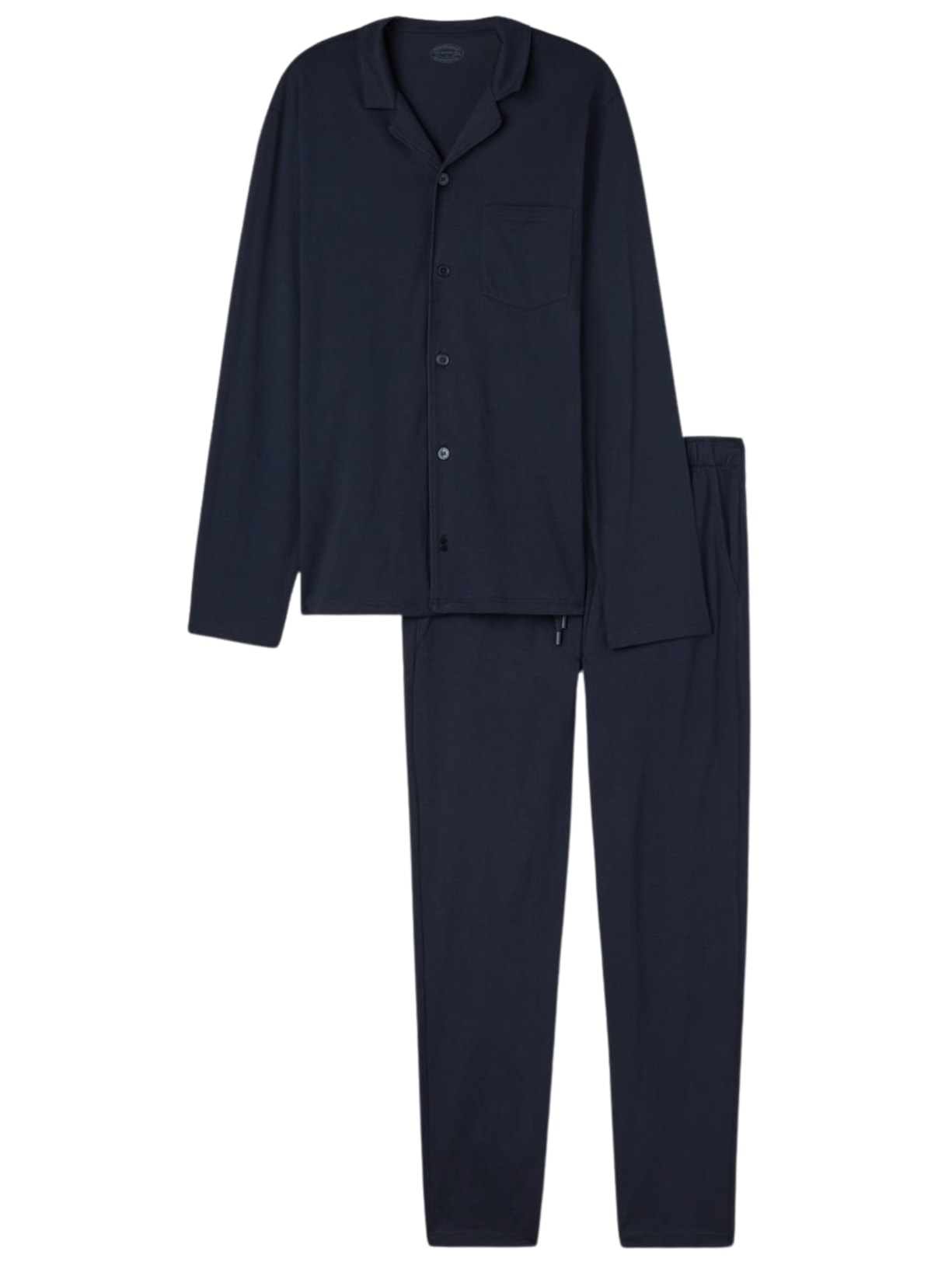 Pijama Comprido Em Algodão Supima - Azul