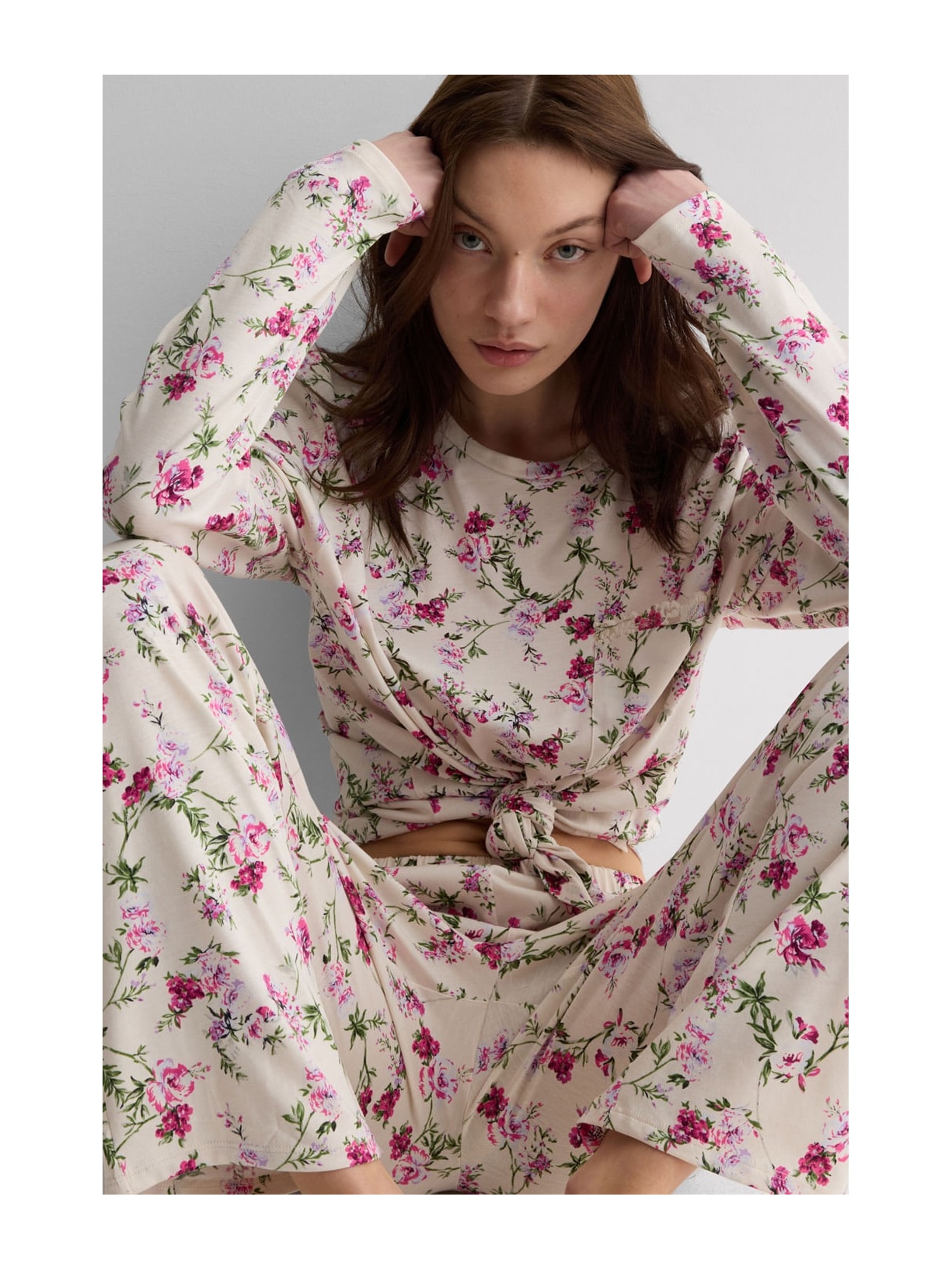 Pijama Comprido Em Algodão Supima Pretty Flowers Rosa Intimissimi