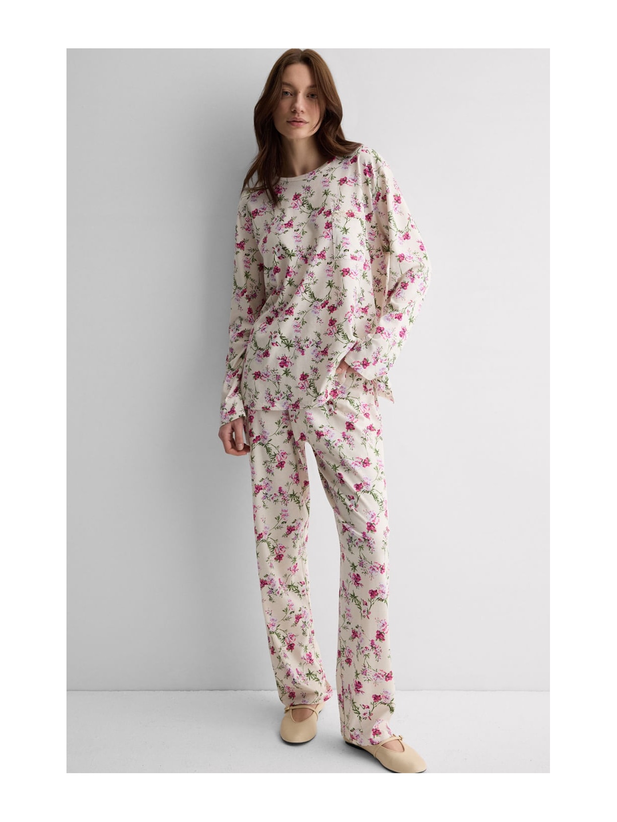 Pijama Comprido Em Algodão Supima Pretty Flowers Rosa Intimissimi