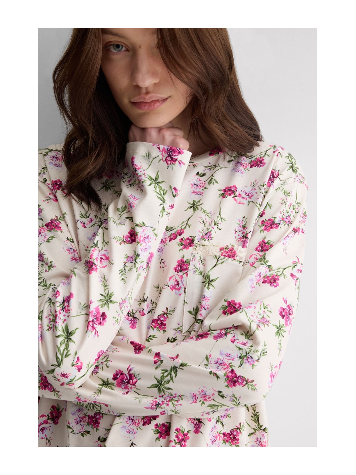 Pijama Comprido Em Algodão Supima Pretty Flowers Rosa Intimissimi