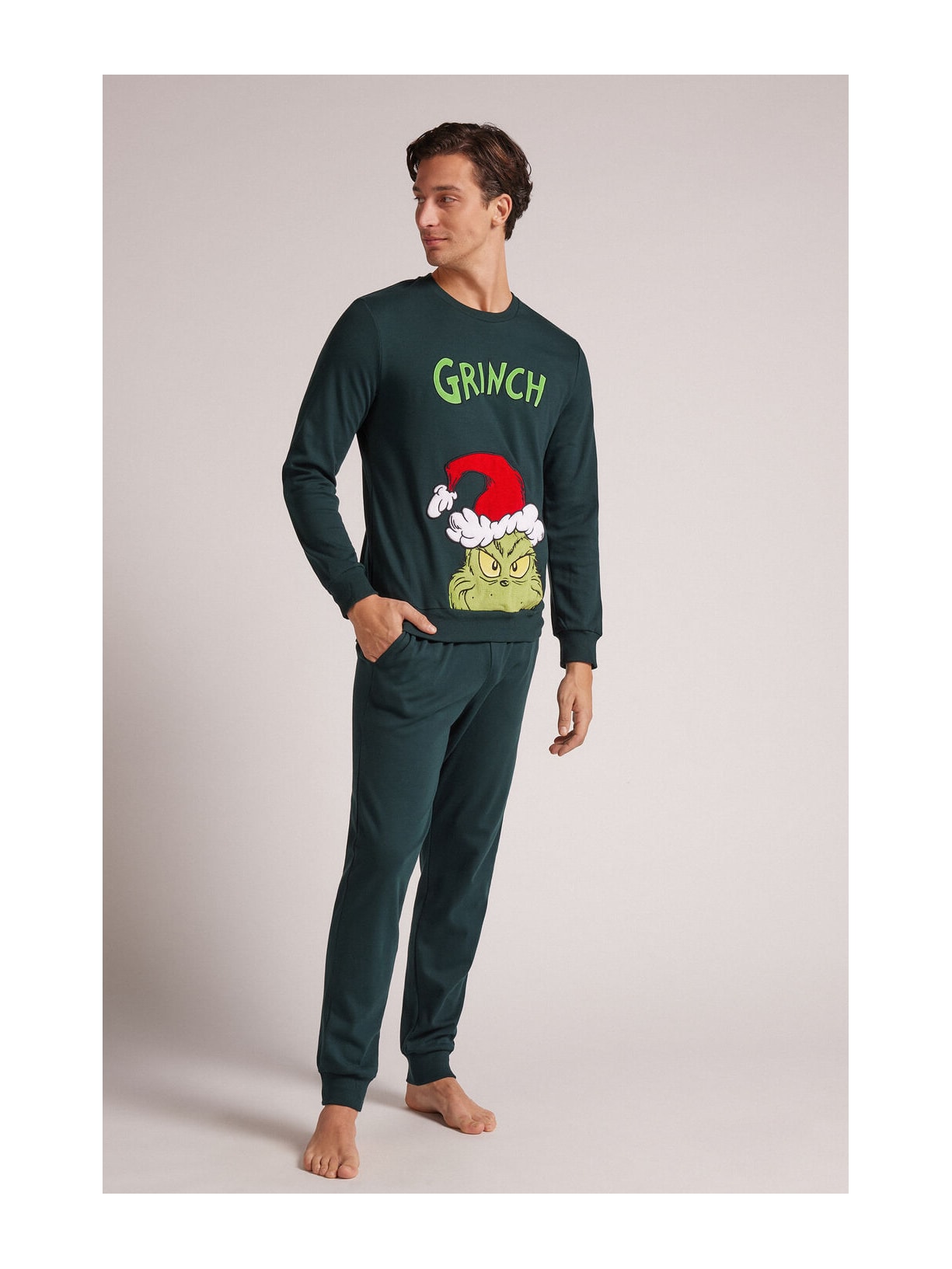 Pijama Comprido Em Algodão The Grinch Dr Seuss Verde Intimissimi