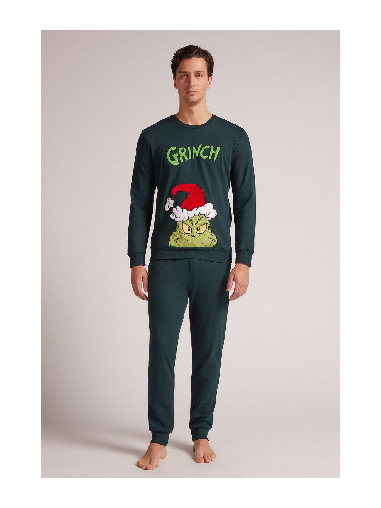 Pijama Comprido Em Algodão The Grinch Dr Seuss Verde Intimissimi