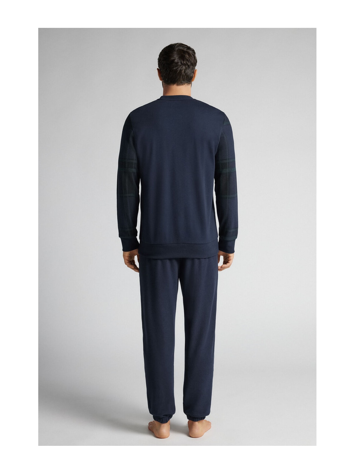 Pijama Comprido Em Algodão Xadrez Azul Intimissimi
